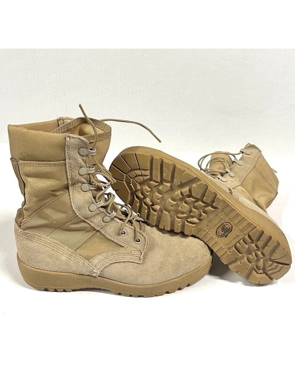 McRae Footwear Mens Tan Suede Vibram Military Combat Boots Size 7R